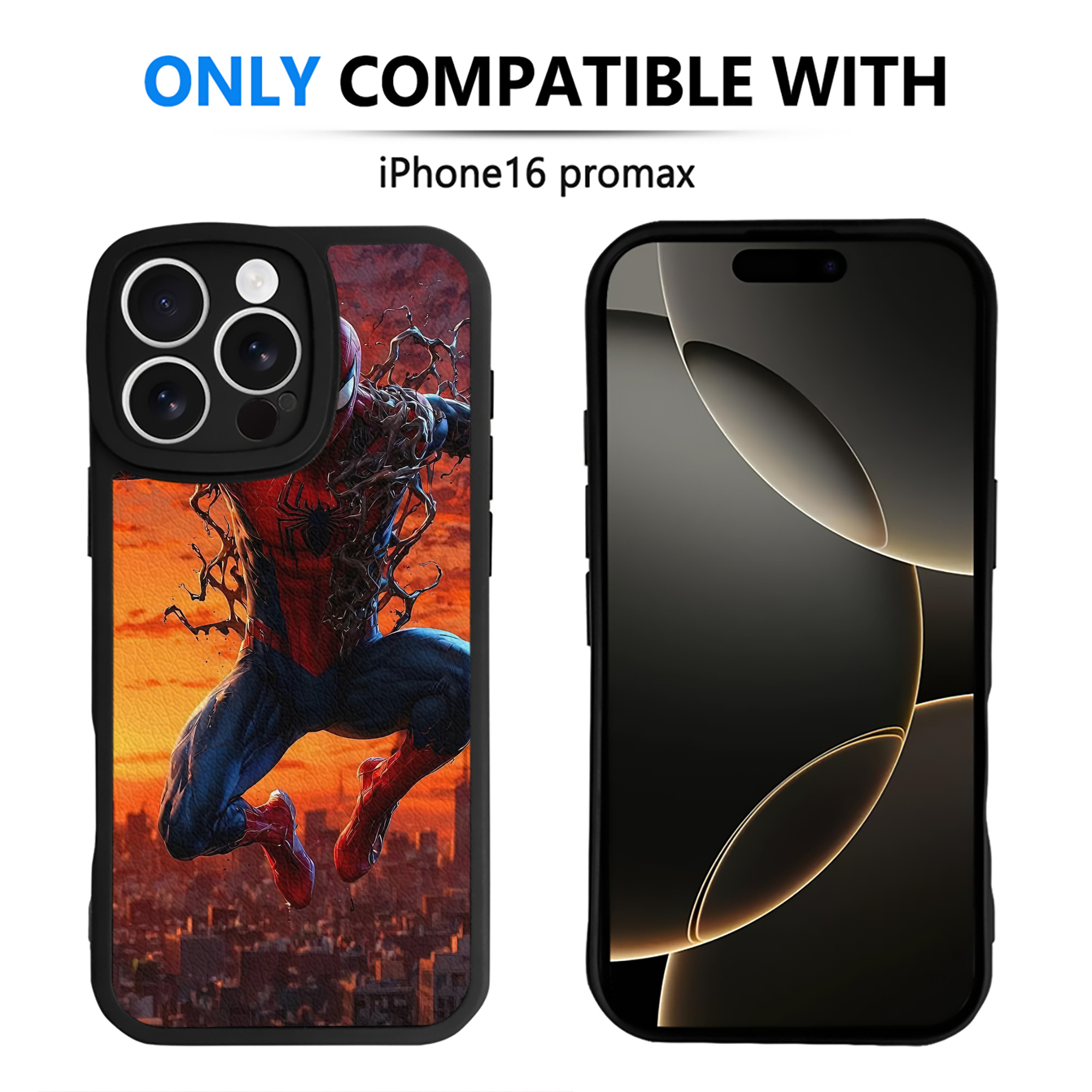 （画像用） Spider Man スパイダーマン 【iPhone 16シリーズ対応】シリコンスマホケース（レザー調） 材質：シリコン